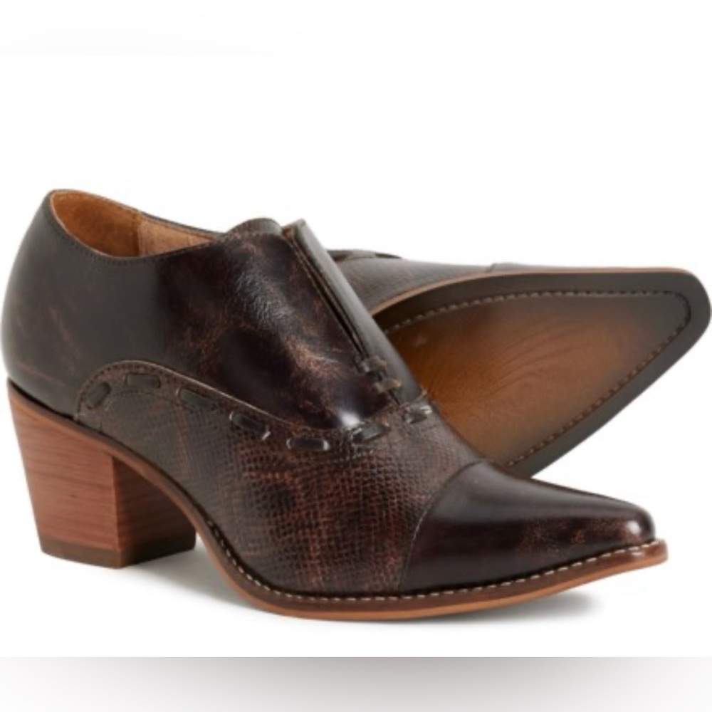 Nocona Sherry Snake Print Western Booties Brown Leather Size 7.5B